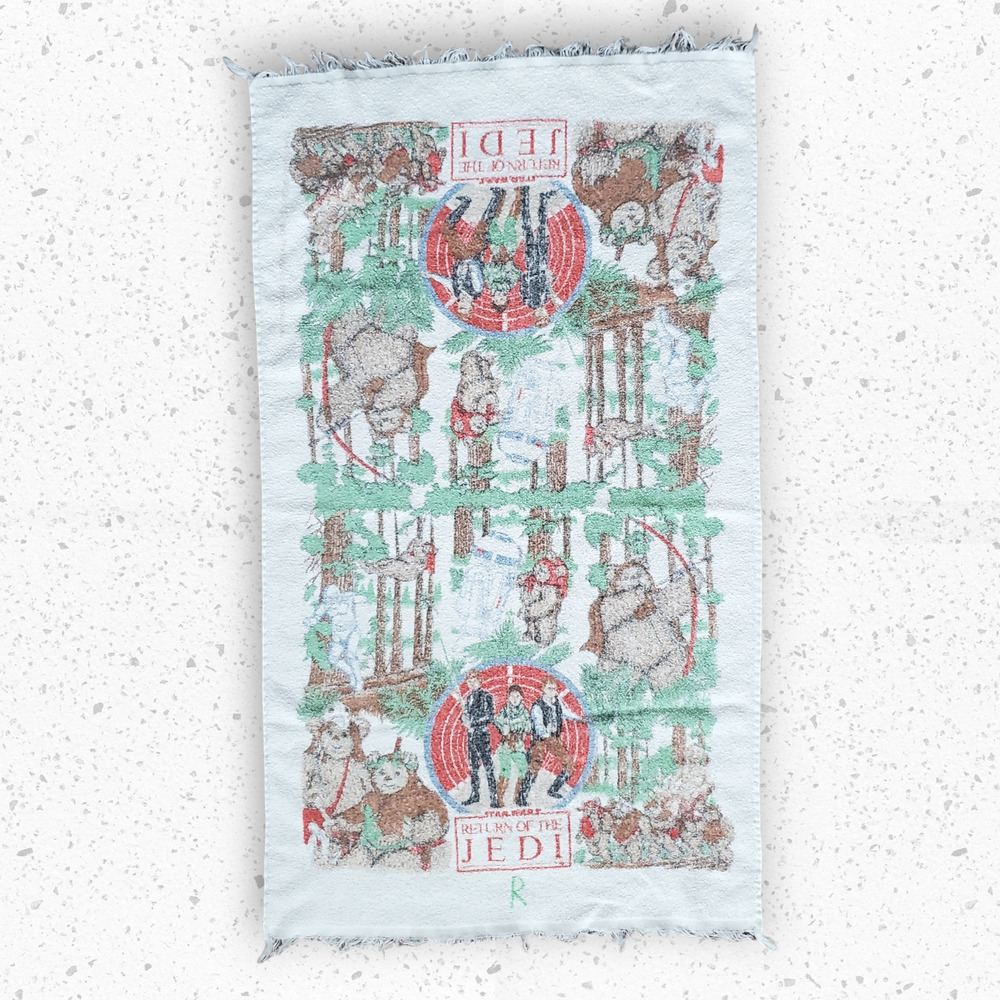 Vintage 80s Star Wars Return of The Jedi Kids Towel 21 x 37 Ewok Forest